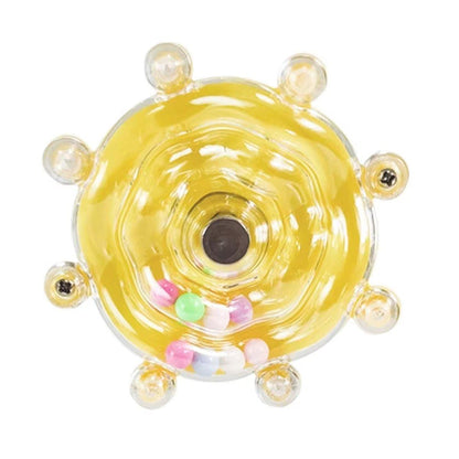 Interactive Parrot Spinning Wheel Stress Relief Toy for Small Birds Durable - Purple