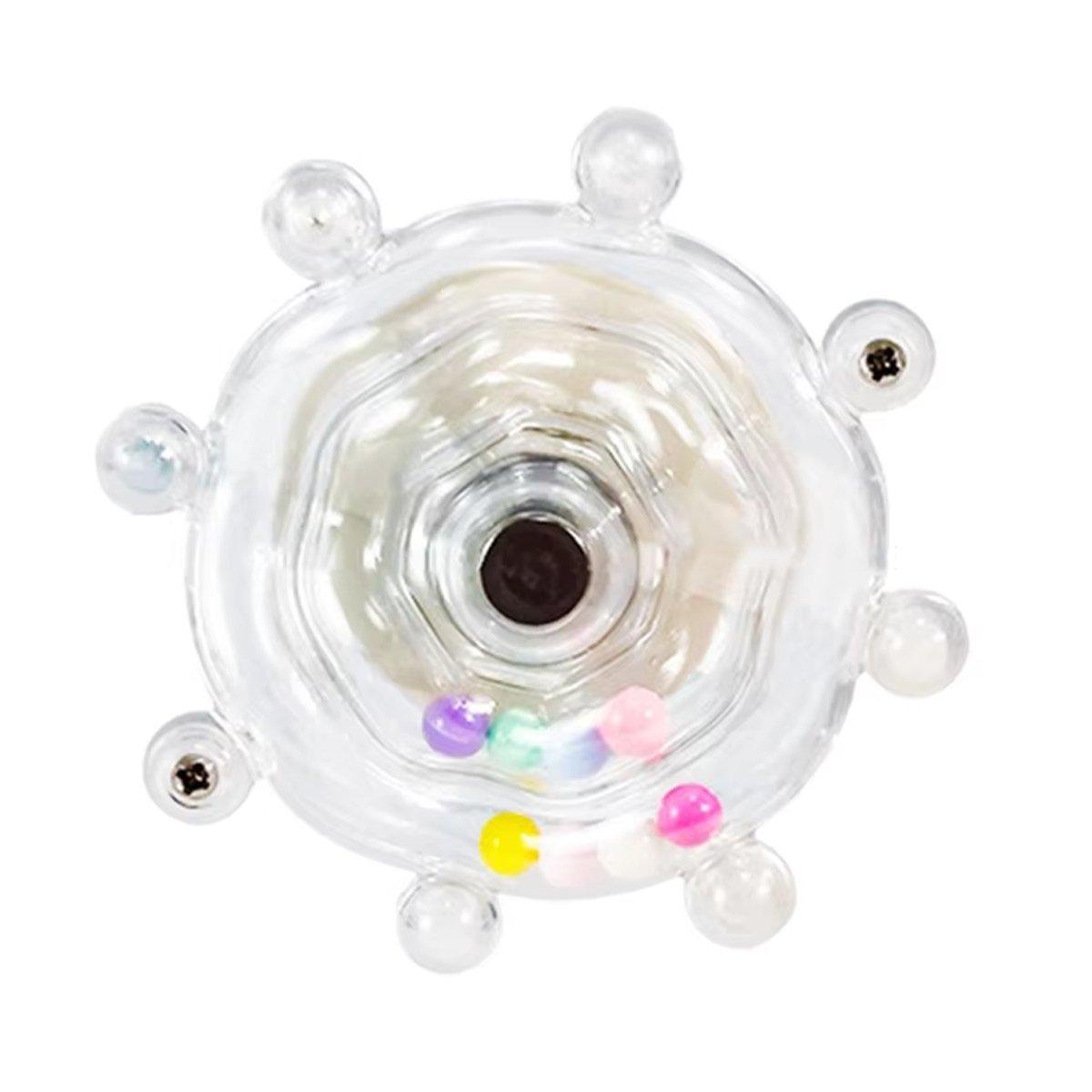 Interactive Parrot Spinning Wheel Stress Relief Toy for Small Birds Durable - Transparent