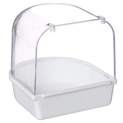 Bird Water Bath Tub For Pet Cage Hanging Bowl Parrot Birdbath Pet Cleaning - Pink