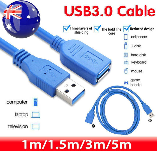 Super speed Usb 3.0 Male To Female Data Cable Extension Cord For Laptop Pc Camera - 5M