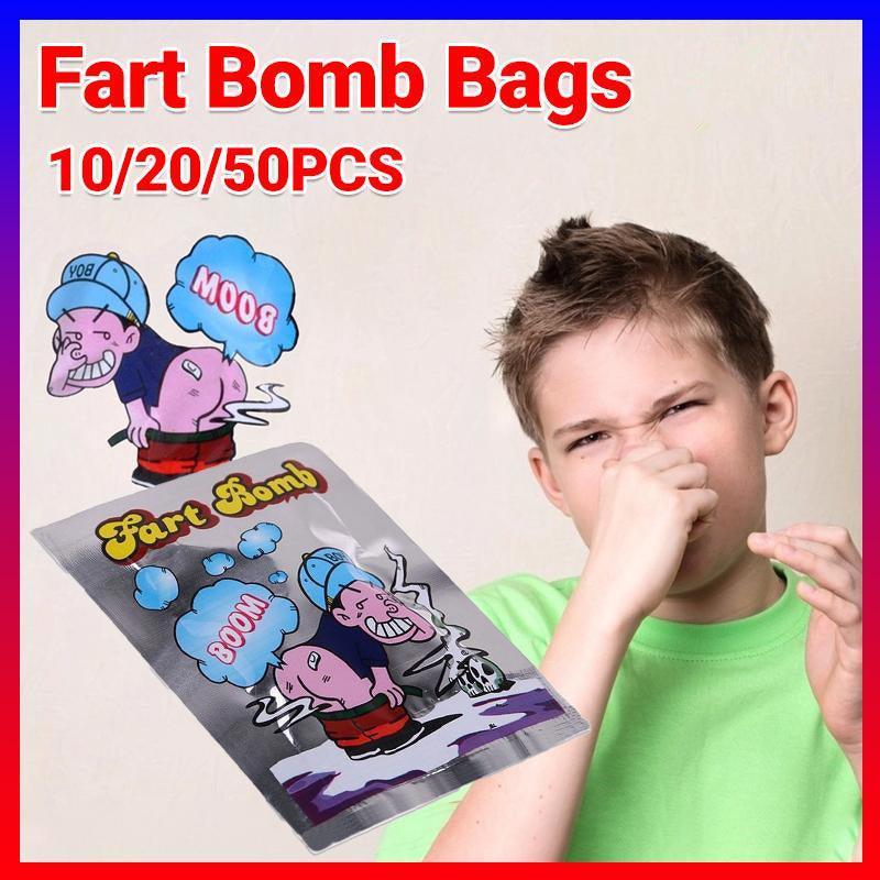10/20/50x Fart Bomb Bombs Bag Smelly Novelty Stink Prank Gag Trick Joke Game Fun - 50x