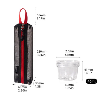 5PCS Outdoor Camping Spice Container Set Travel BBQ Seasoning Storage Box Use - Black