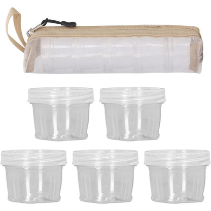5PCS Outdoor Camping Spice Container Set Travel BBQ Seasoning Storage Box Use - White