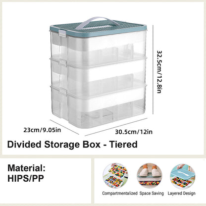 3Layer Storage Box Large Capacity Toy Organizer Building Block Storage Container - Yellow