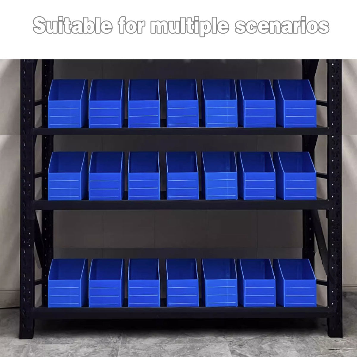 Plastic Storage Box Set 6Size Clear Hard Case Miter Tool Parts Display Organiser - 40x30x35cm
