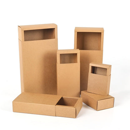 Kraft Paper Drawer Box Packaging Gift Storage Organiser Small Kraft Boxes - 10x5x3.5cm
