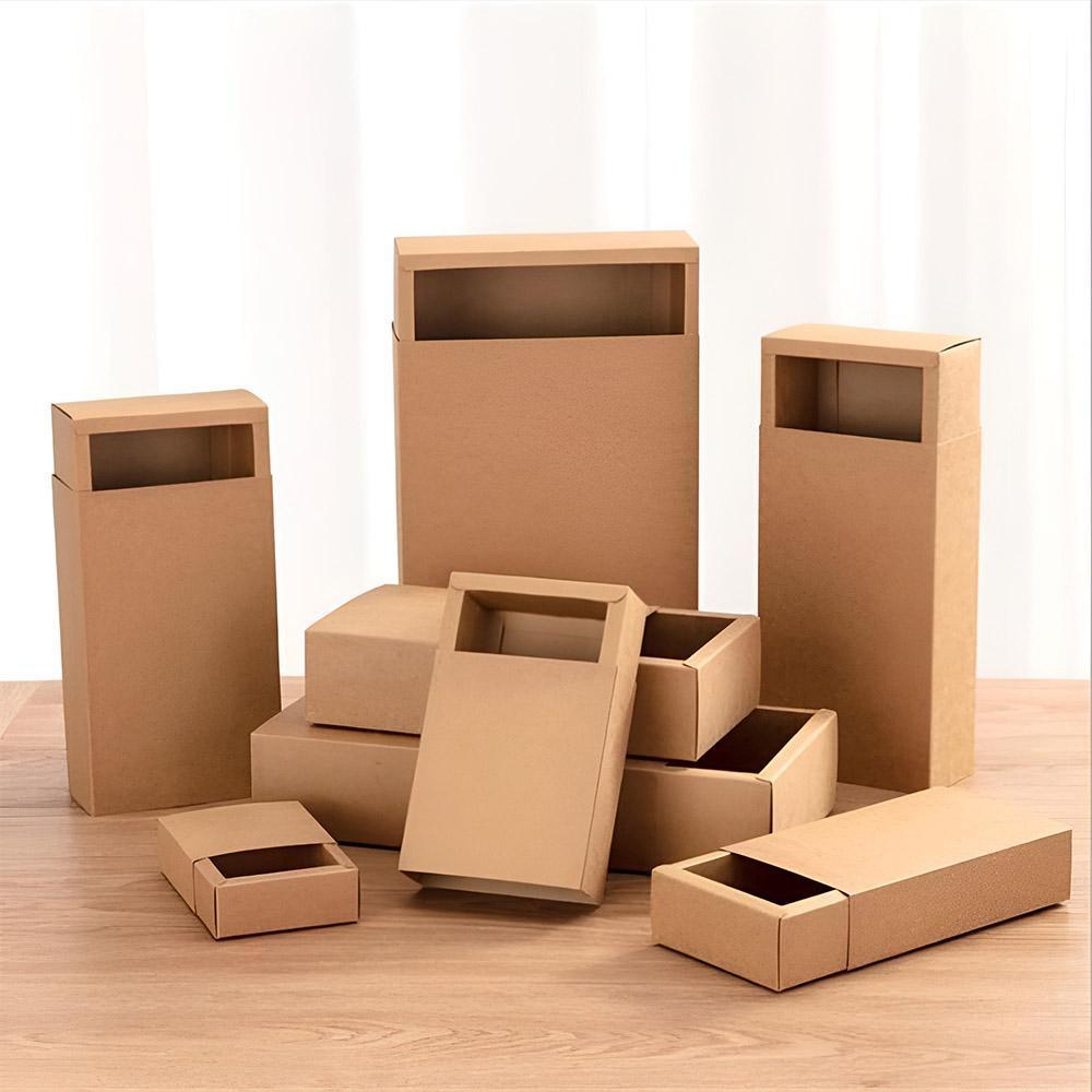 Kraft Paper Drawer Box Packaging Gift Storage Organiser Small Kraft Boxes - 10x5x3.5cm