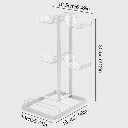 Headphones and Game Controller Holder Stand Desk Bracket for Accessories Display - White