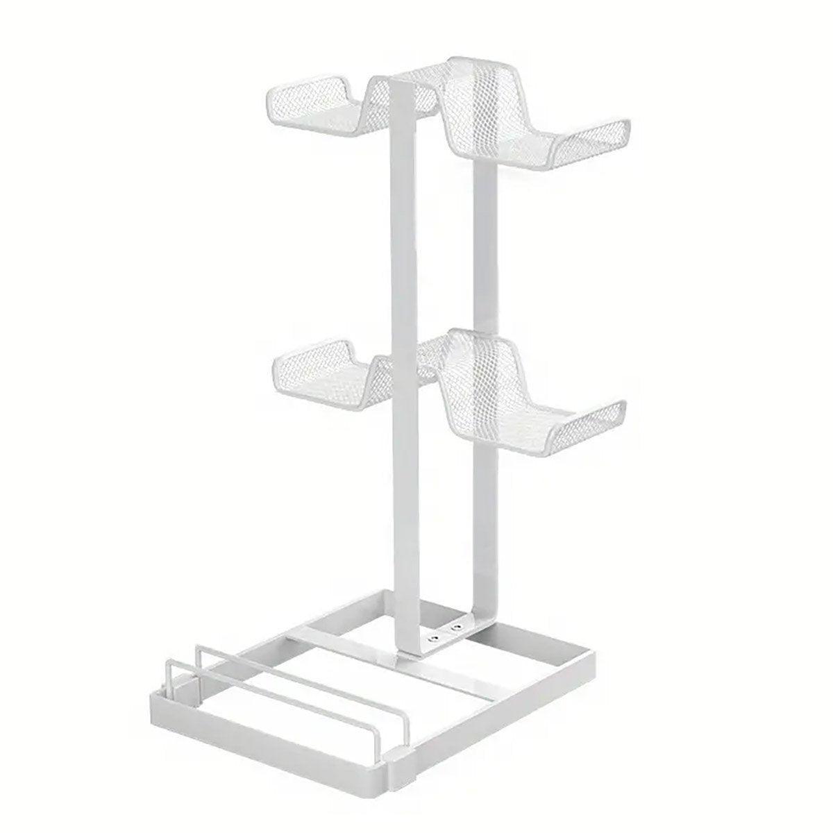 Headphones and Game Controller Holder Stand Desk Bracket for Accessories Display - White