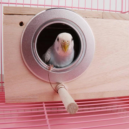 Wooden Nest Bird Breeding Box Parakeet Parrot Cockatiel Cage Nesting House S M L - S-19.5*12*12cm