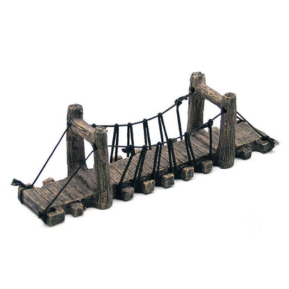 Resin Bridge Aquarium Decoration Fish Tank Accessories Shrimp Tortoise Climbing - Suspension Bridge-S