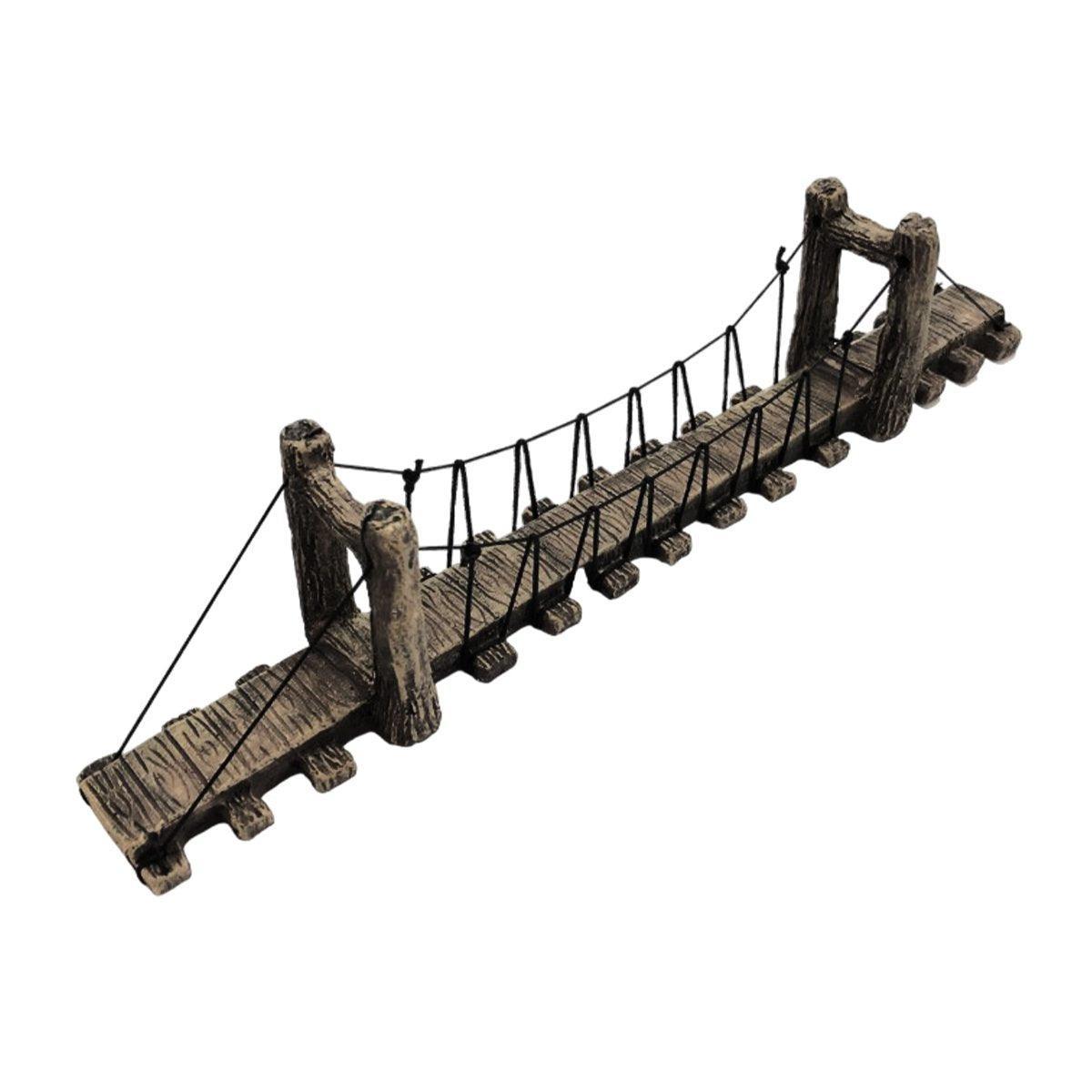 Resin Bridge Aquarium Decoration Fish Tank Accessories Shrimp Tortoise Climbing - Suspension Bridge-S