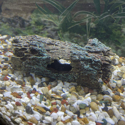 Tree Log Hide Ornament Trunk Tunnel Fish Reptile Tank Resin Aquarium Decoration - Small