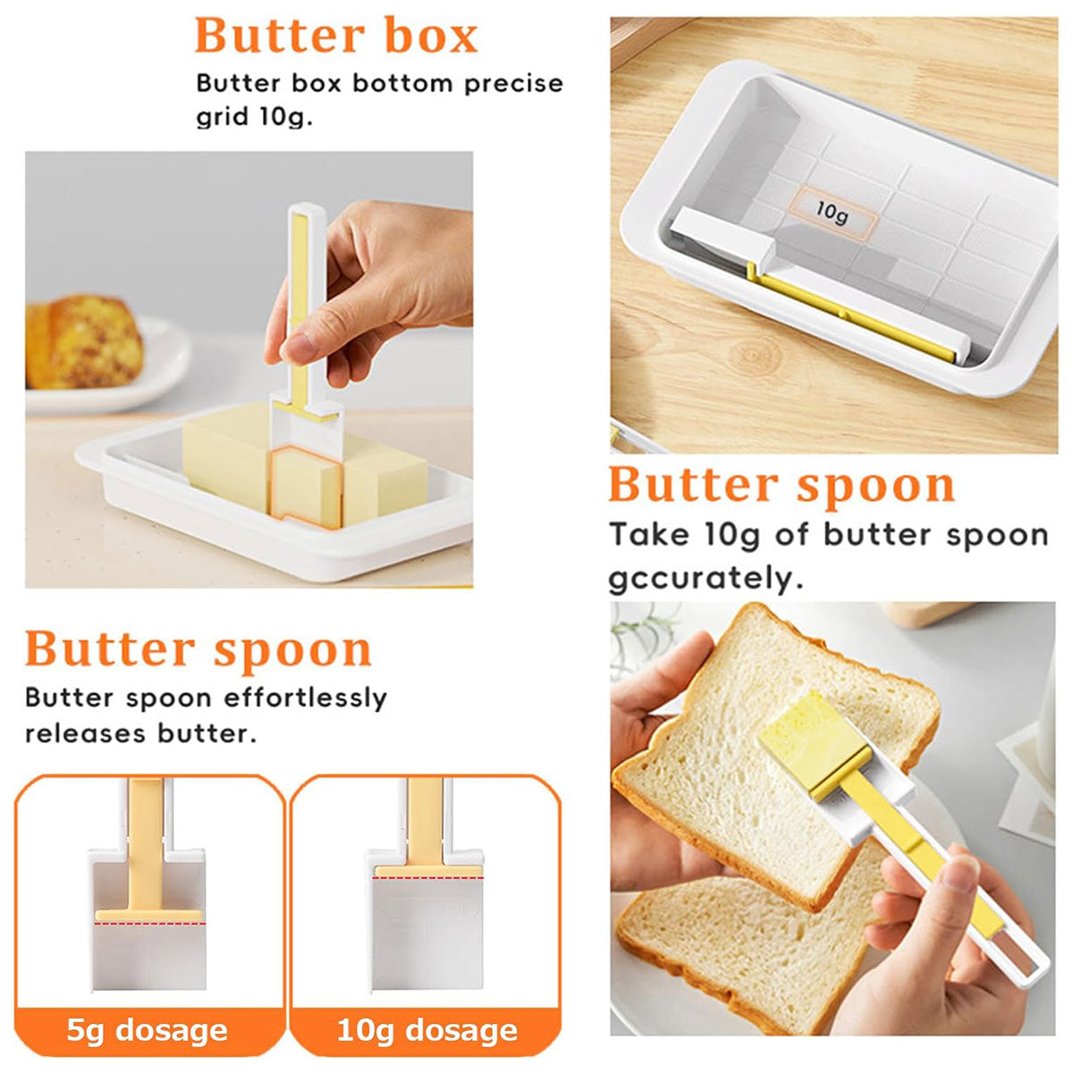 Butter Cheese Storage Box Kitchen Container with Lid Plastic Fridge Organizer - White