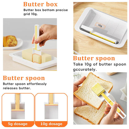 Butter Cheese Storage Box Kitchen Container with Lid Plastic Fridge Organizer - White