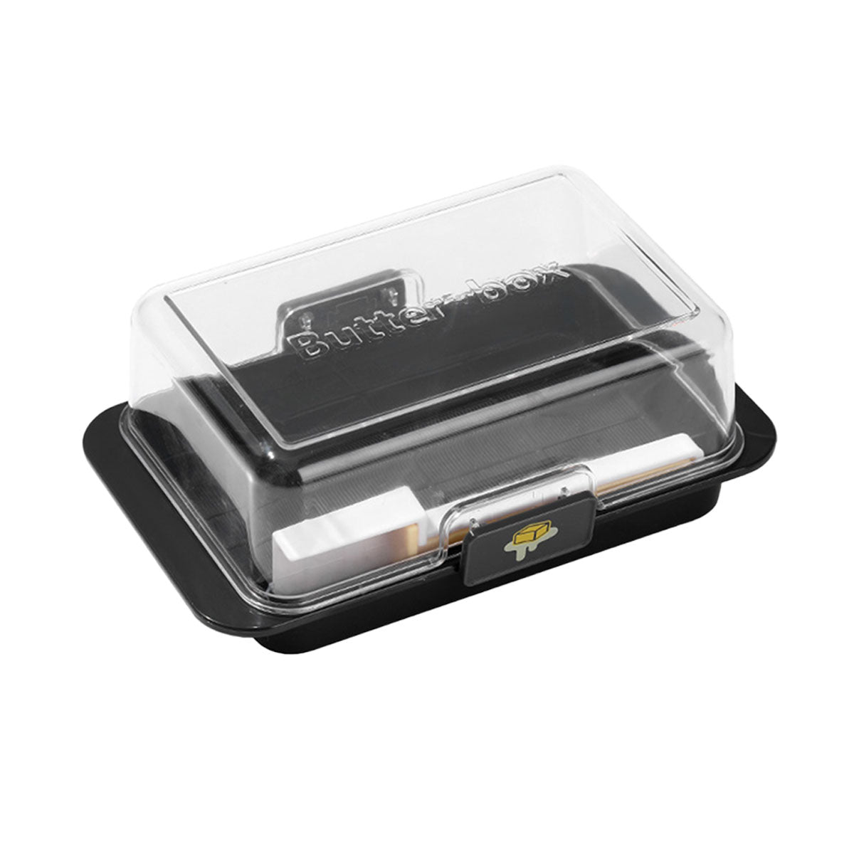 Butter Cheese Storage Box Kitchen Container with Lid Plastic Fridge Organizer - White