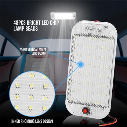 2Pcs 12V 48Led Truck Car Ute Caravan Interior Roof Ceiling Dome Light Cabin Lamp