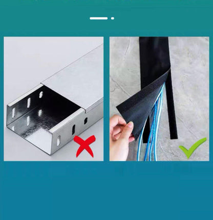 Cable Cover Nylon Sticky Wire Protector Floor Blanket Reusable Cord Tube Cover - Black-3Meter(with adhesive)-Floor