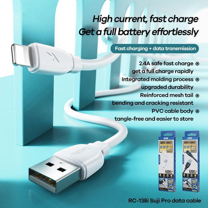 2.4A USB Fast Charger Phone Cable Data Cord For iPhone14 13 12 11Pro Max XR iPad - White