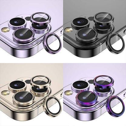 For iPhone 14/14 Plus Metal Camera Lens Glass Screen Protector - Purple