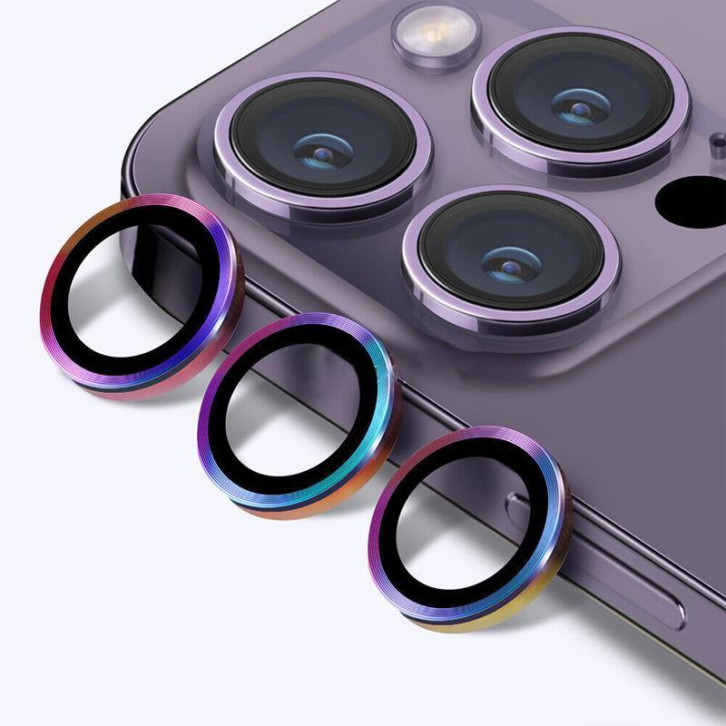 For iPhone 14/14 Plus Metal Camera Lens Glass Screen Protector - Grey