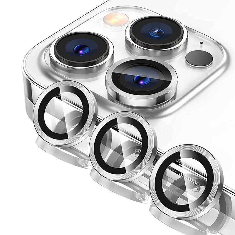For iPhone 14/14 Plus Metal Camera Lens Glass Screen Protector - Grey