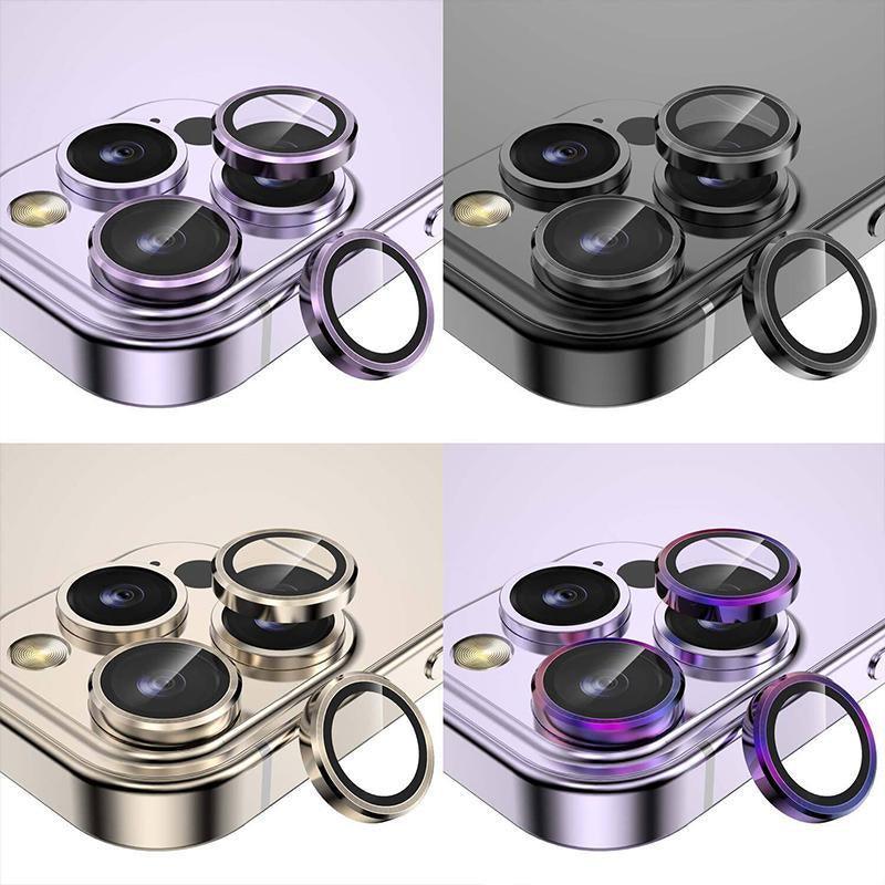 For iPhone 14/14 Plus Metal Camera Lens Glass Screen Protector - Silver