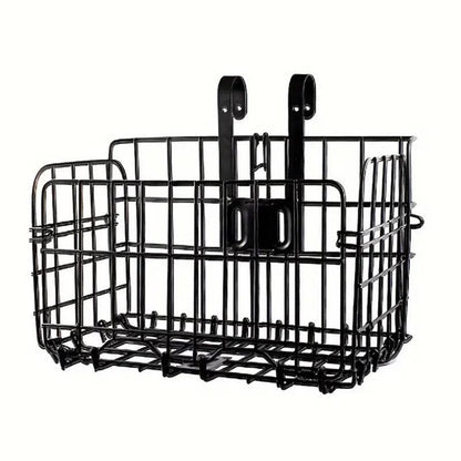 Foldable Bicycle Basket Front and Rear Hanging Storage Rack Bike Accessories - Silver