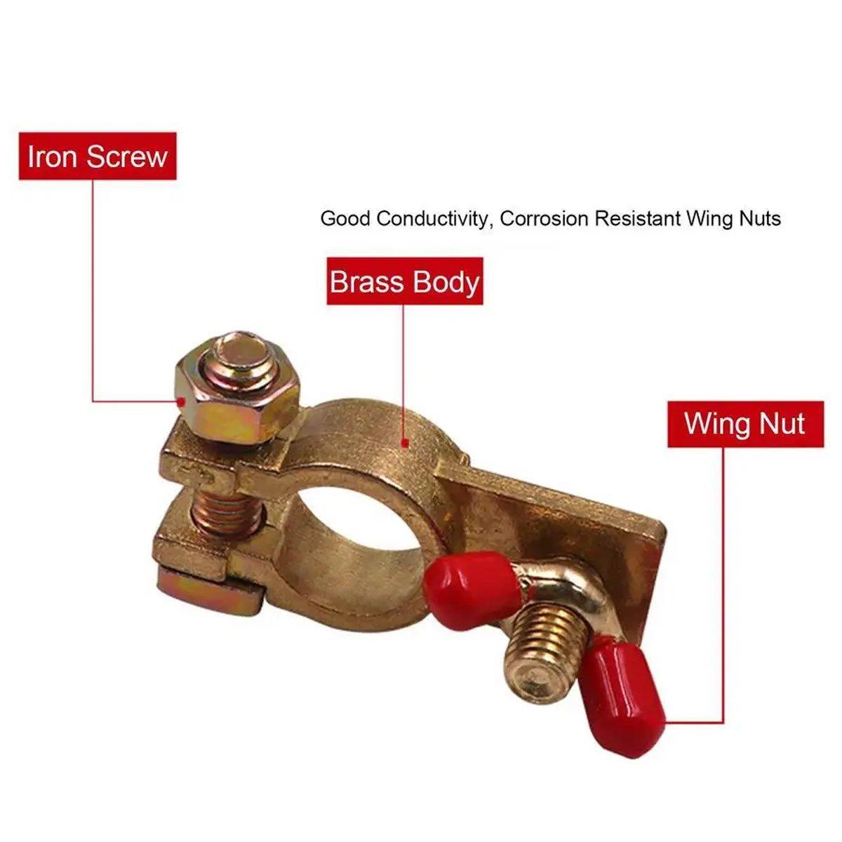 2pcs Car Battery Clamp Connector Heavy Duty Cable Battery Head Terminal Kit