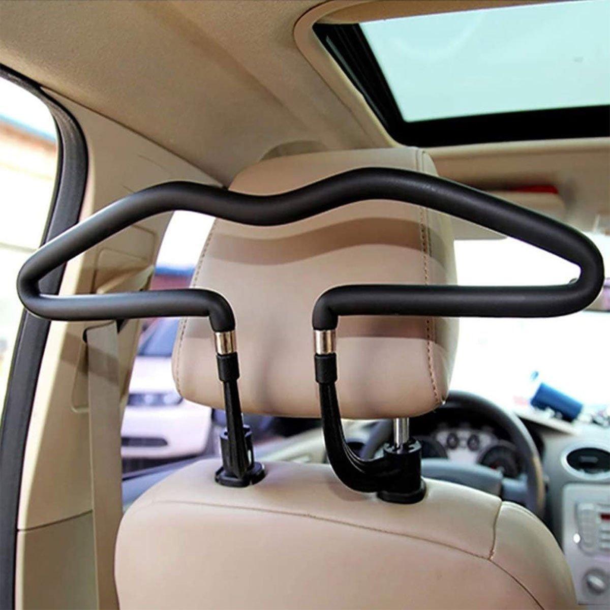 Vehicle Headrest Clothes Hanger PU Leather Suit Rack for Back Seat Storage