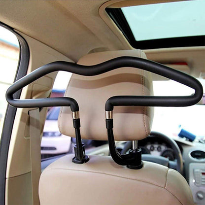 Vehicle Headrest Clothes Hanger PU Leather Suit Rack for Back Seat Storage