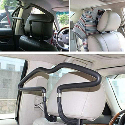 Vehicle Headrest Clothes Hanger PU Leather Suit Rack for Back Seat Storage