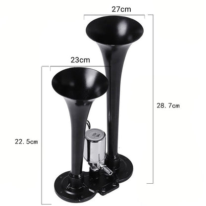 12V 24V Dual Trumpet Air Horn with Electric Valve 110dB for Truck Boat Lorry