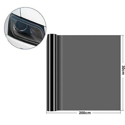 Light Smoke Black 2mx30cm Car Headlight Tint Wrap Tail Fog Light Vinyl Wrap Kit