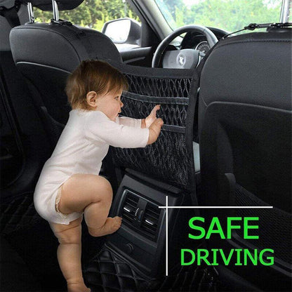 Universal Car Truck Seat Mesh Tidy Storage Net Bag Organizer Holder Multi-Pocket