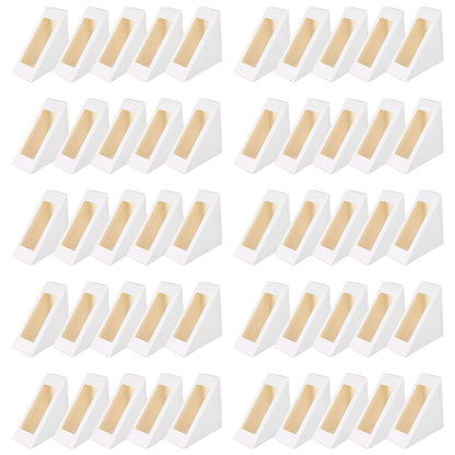 100PCS Sandwich Wedge Box Triangle Paper Container Cupcake Cake Box with Window - Cowhide