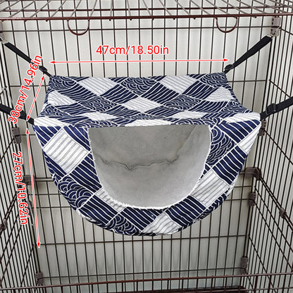 Cat Hammock Hanging Bed Cage Nest Soft Pet House Basket Cat Sleeping Supplies - Blue Whale