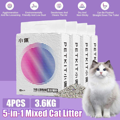 5in1 Cat Litter Mix with Bentonite and Activated Charcoal Deodorizer 7LDust Free