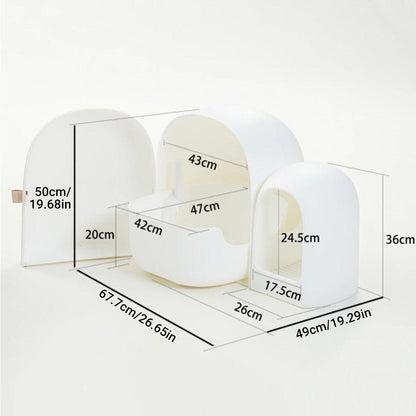 Fully Enclosed Cat Litter Box Large Small Deodorant Anti-Splash Sand Tray Toilet - Green