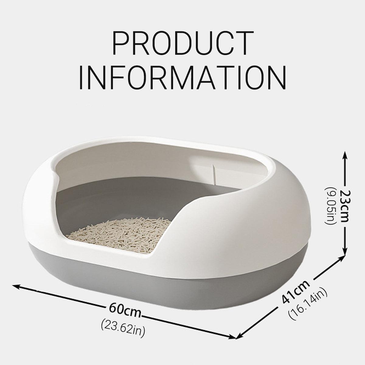 Large Semi Closed Cat Litter Box Covered Litter Pan for Cats Easy Clean Design - Orange