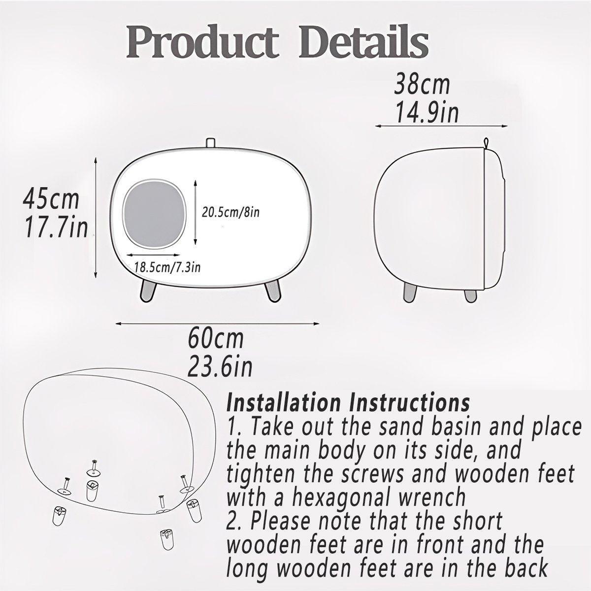 Cat Litter Box Semi-closed Cat Supplies Cat Toilet Drawer Large Cat Litter Box - White