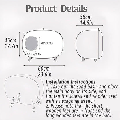 Cat Litter Box Semi-closed Cat Supplies Cat Toilet Drawer Large Cat Litter Box - White