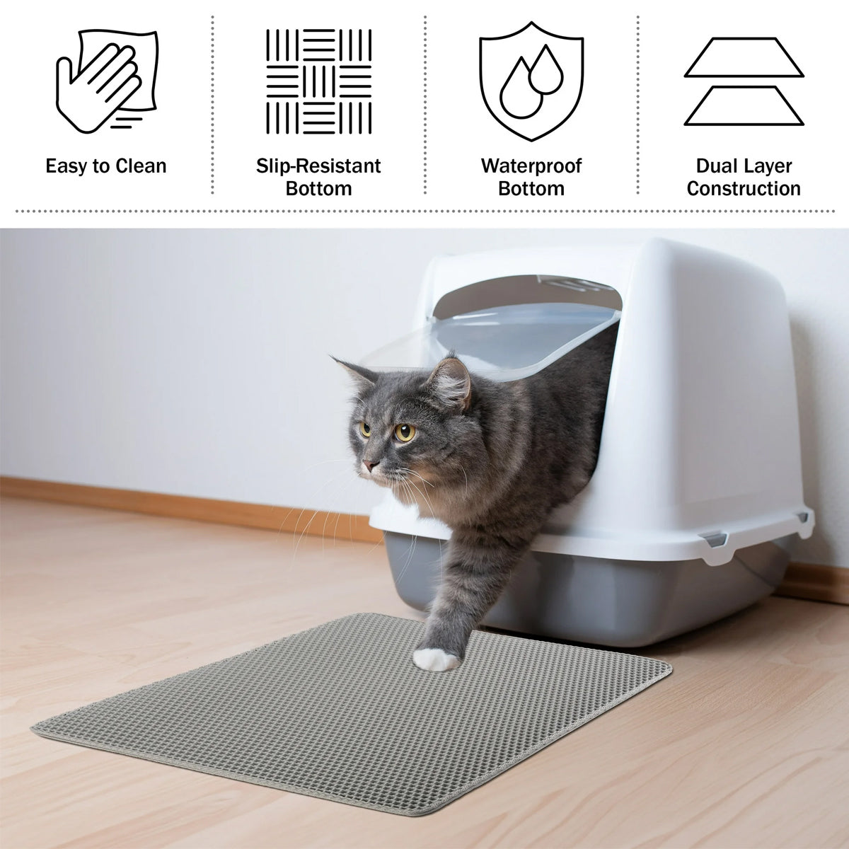 Washable Cat Litter Pad Waterproof Mat Reusable Pet Pee Training Pad Litter Box - 30x47cm