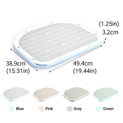 Anti Spill Cat Litter Mat Double Layer Pet Toilet Mat for Litter Box - Blue