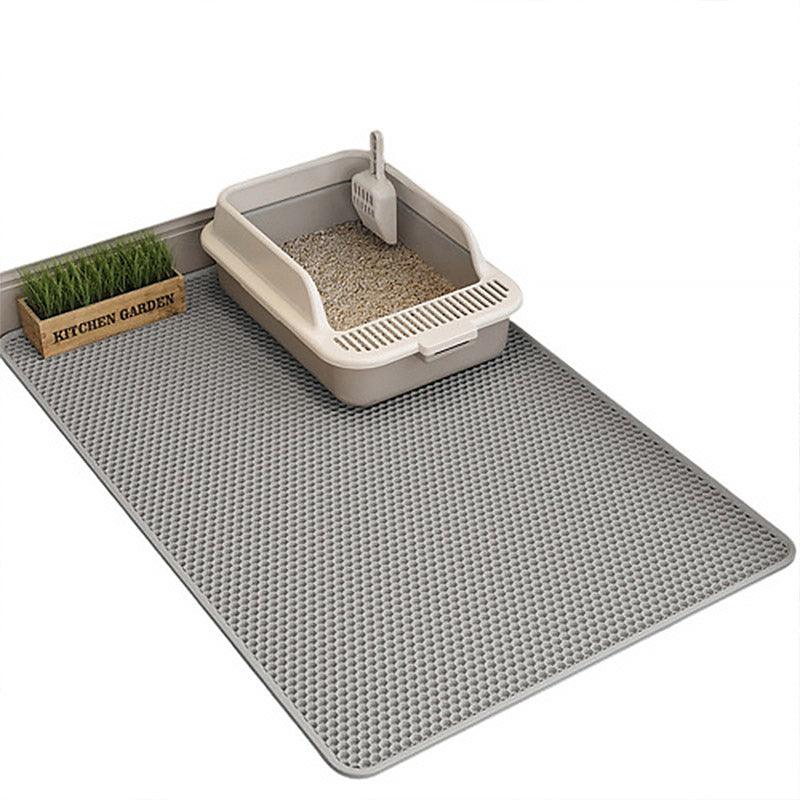 Large Double Layer Litter Mat Waterproof Non Slip Cat Trapping Pad Easy to Clean - 90x60cm