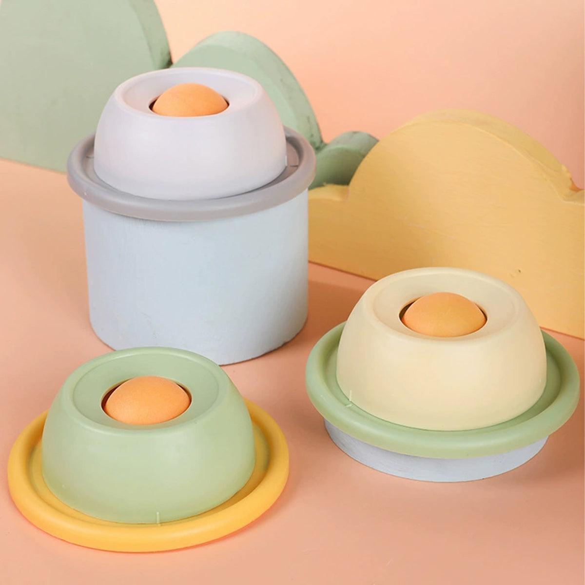 Cat Lick Toys Slow Food Tray Tease Interactive Cat Toy for Eating and Fun - Yellow