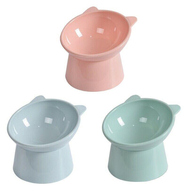 Elevated Pet Bowl Cat Dog Feeder Food Water High-Foot Anti Vomiting Tilted Bowl - Green