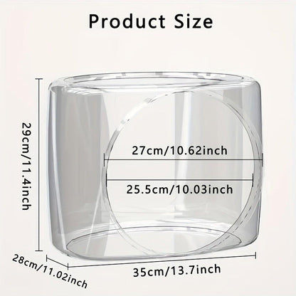 Transparent Capsule Cat Litter Box Semi Enclosed Cat House for Indoor Use