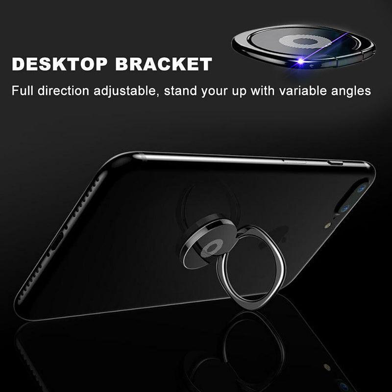 Iring Phone Ring Finger Holder Stand Mobile Grip with Mount Hook for iPhone and iPad - Black