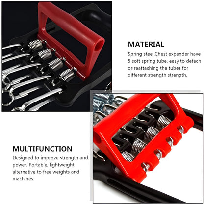 Mens Chest Expander Resistance Bands Pedal Puller Home Gym Workout Equipment